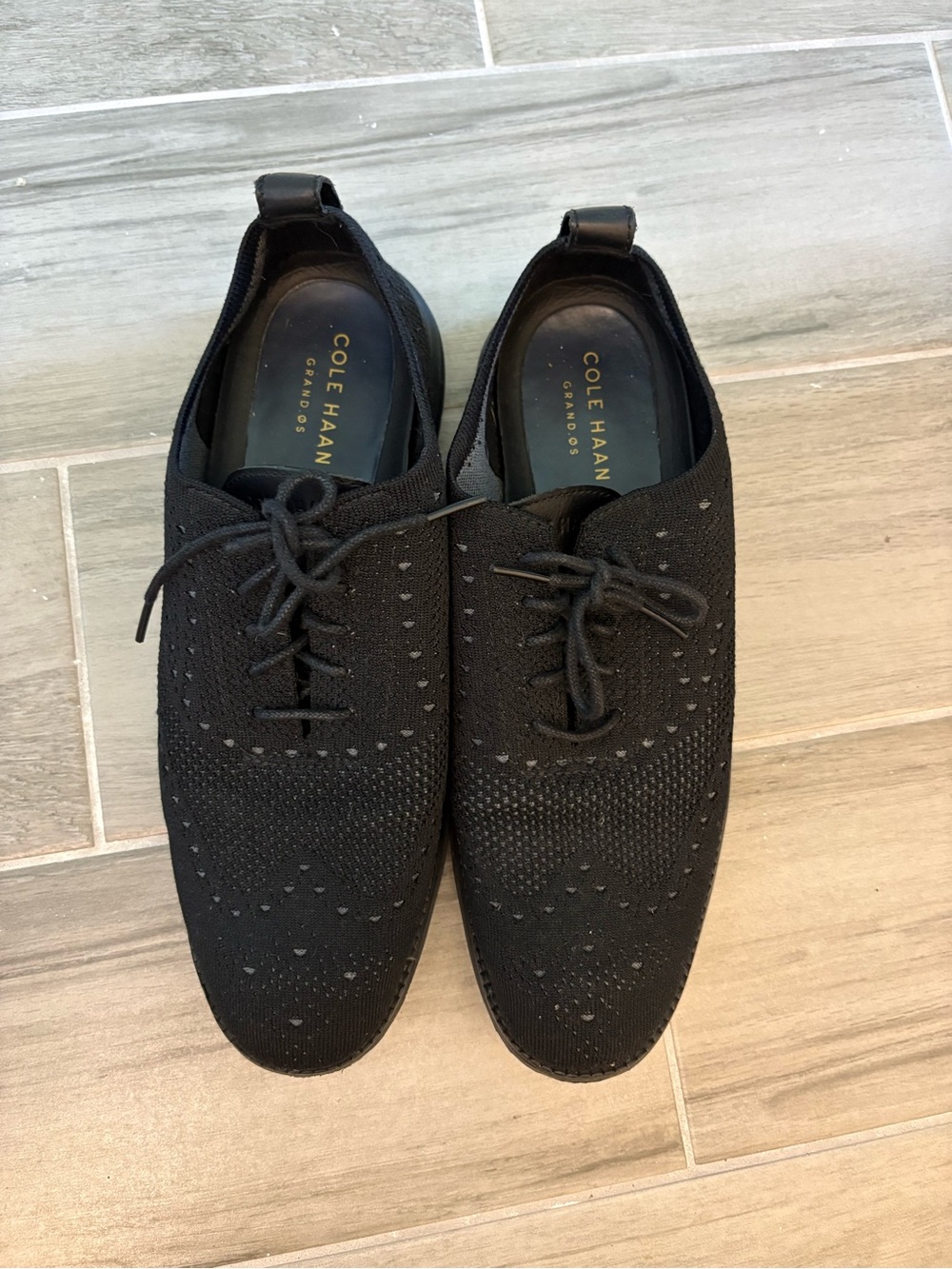 Cole Haan OriginalGrand Black Stitchlite Knit Oxfords Size 9M - Picture 2 of 4